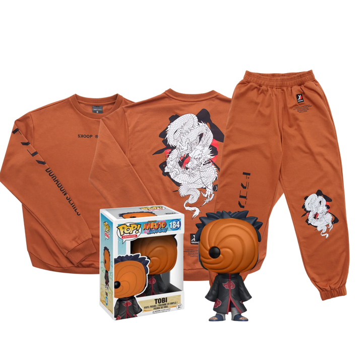 SKOOP RYUU SWEATPANTS AND SWEATER BROWN & Funko Pop! Tobi